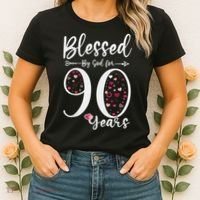 Blessed by God For 90 Years Old 90th Birthday Gift For WoM.e.n Women's T-Shirt thumb 2