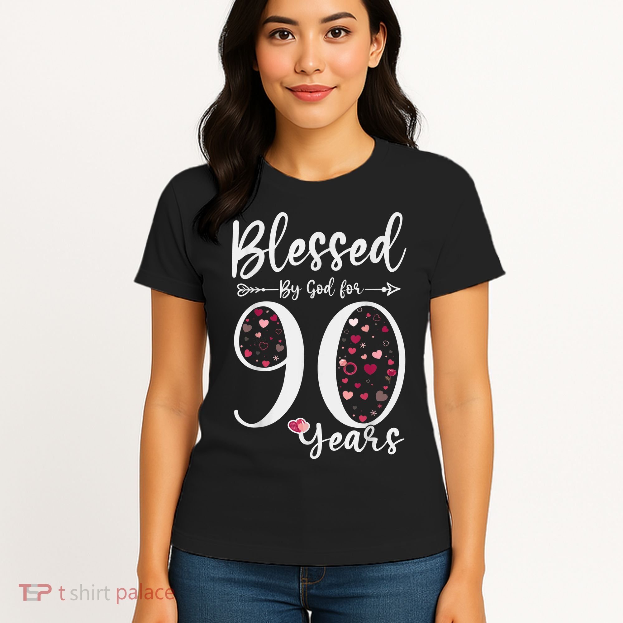 Blessed by God For 90 Years Old 90th Birthday Gift For WoM.e.n Women's T-Shirt