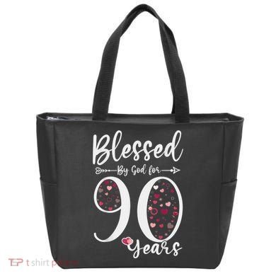 Blessed by God For 90 Years Old 90th Birthday Gift For WoM.e.n Tote Bag