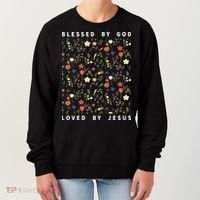 Blessed By God Loved By Jesus Wildflower Christian Women's Sweatshirt thumb 0