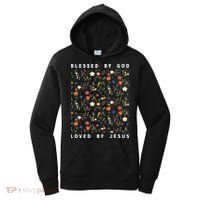 Blessed By God Loved By Jesus Wildflower Christian Women's Hoodie thumb 0