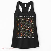 Blessed By God Loved By Jesus Wildflower Christian Women's Tank Top thumb 0