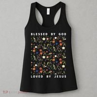 Blessed By God Loved By Jesus Wildflower Christian Women's Tank Top thumb 3