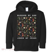 Blessed By God Loved By Jesus Wildflower Christian Toddler Hoodie thumb 0