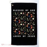 Blessed By God Loved By Jesus Wildflower Christian Golf Towel thumb 0