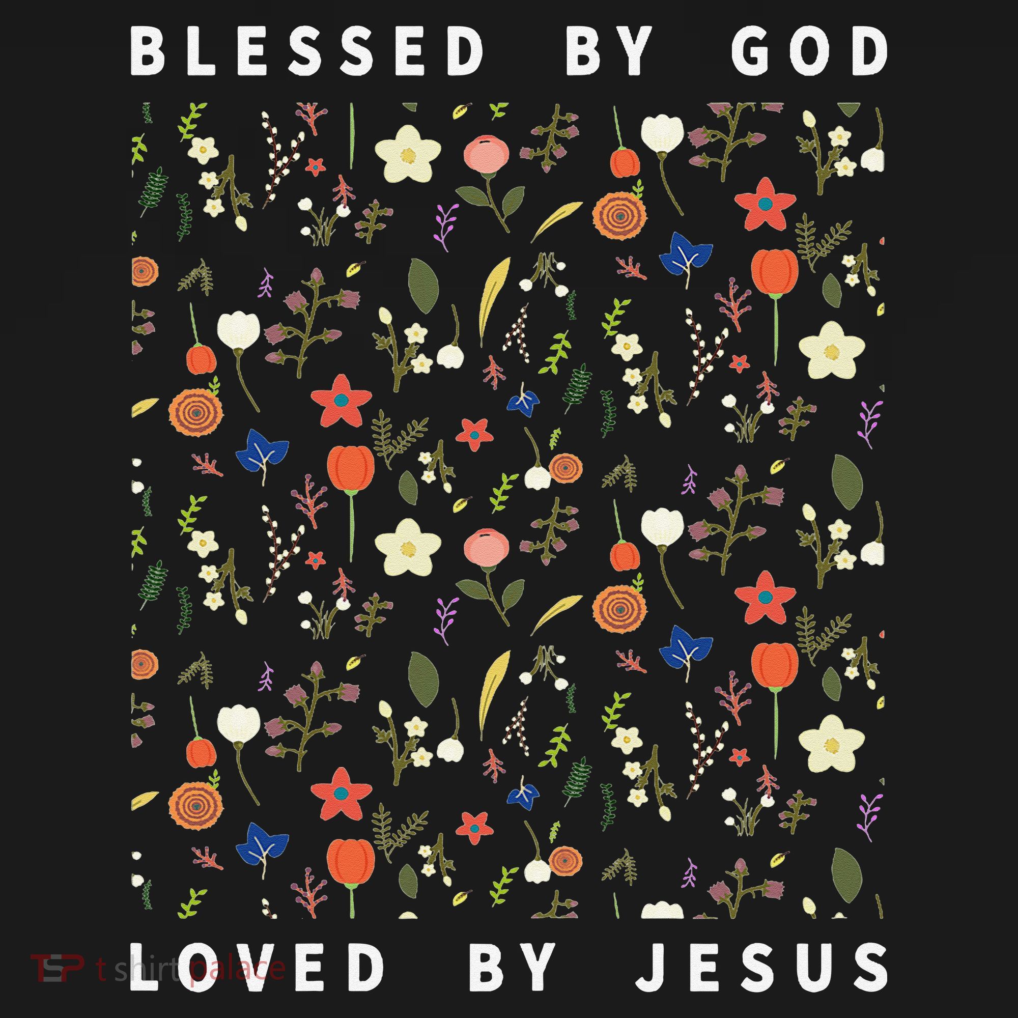 Blessed By God Loved By Jesus Wildflower Christian Women's Long Sleeve Shirt