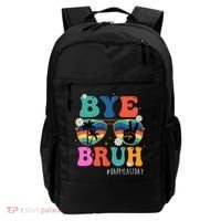 Bye Bruh Happy Last Day Of School Retro Hippie Backpack thumb 0