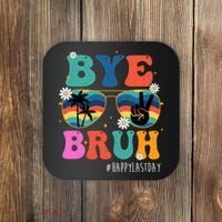 Bye Bruh Happy Last Day Of School Retro Hippie Coaster thumb 0