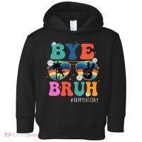 Bye Bruh Happy Last Day Of School Retro Hippie Toddler Hoodie thumb 0