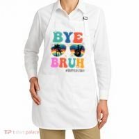 Bye Bruh Happy Last Day Of School Retro Hippie Apron thumb 2