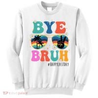 Bye Bruh Happy Last Day Of School Retro Hippie Sweatshirt thumb 0