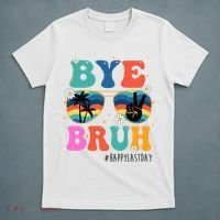 Bye Bruh Happy Last Day Of School Retro Hippie T-Shirt thumb 5