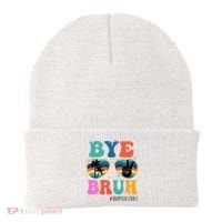Bye Bruh Happy Last Day Of School Retro Hippie Beanie thumb 0