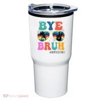 Bye Bruh Happy Last Day Of School Retro Hippie Tumbler thumb 0