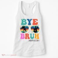Bye Bruh Happy Last Day Of School Retro Hippie Women's Tank Top thumb 0