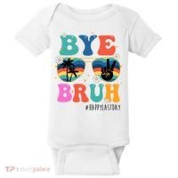 Bye Bruh Happy Last Day Of School Retro Hippie Baby Bodysuit thumb 0