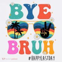 Bye Bruh Happy Last Day Of School Retro Hippie Baby Bodysuit thumb 2
