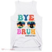 Bye Bruh Happy Last Day Of School Retro Hippie Tank Top thumb 0