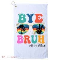 Bye Bruh Happy Last Day Of School Retro Hippie Golf Towel thumb 0