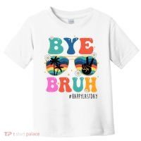Bye Bruh Happy Last Day Of School Retro Hippie Toddler T-Shirt thumb 0