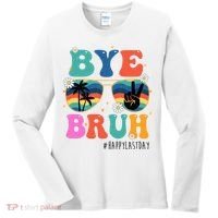 Bye Bruh Happy Last Day Of School Retro Hippie Women's Long Sleeve Shirt thumb 0