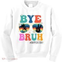Bye Bruh Happy Last Day Of School Retro Hippie Kids Sweatshirt thumb 0