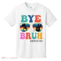 Bye Bruh Happy Last Day Of School Retro Hippie Kids T-Shirt thumb 0