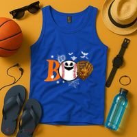 Boo Baseball Halloween Player Catcher Pitcher Spooky Season Meaningful Gift Tank Top thumb 4