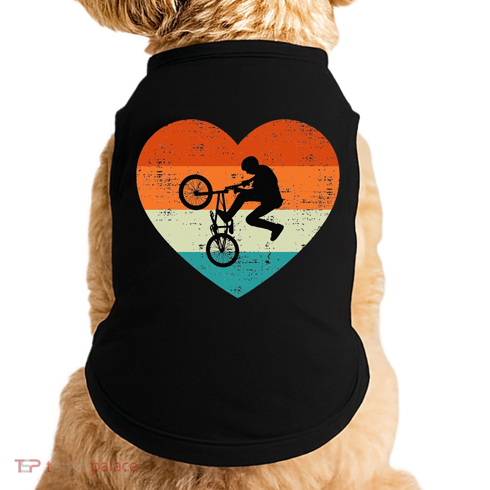 BMX Biker Heart Love Retro Valentines Day Doggie Tank