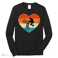 BMX Biker Heart Love Retro Valentines Day Long Sleeve Shirt thumb 0