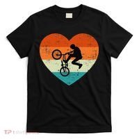 BMX Biker Heart Love Retro Valentines Day T-Shirt thumb 0