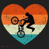 BMX Biker Heart Love Retro Valentines Day Beanie thumb 2