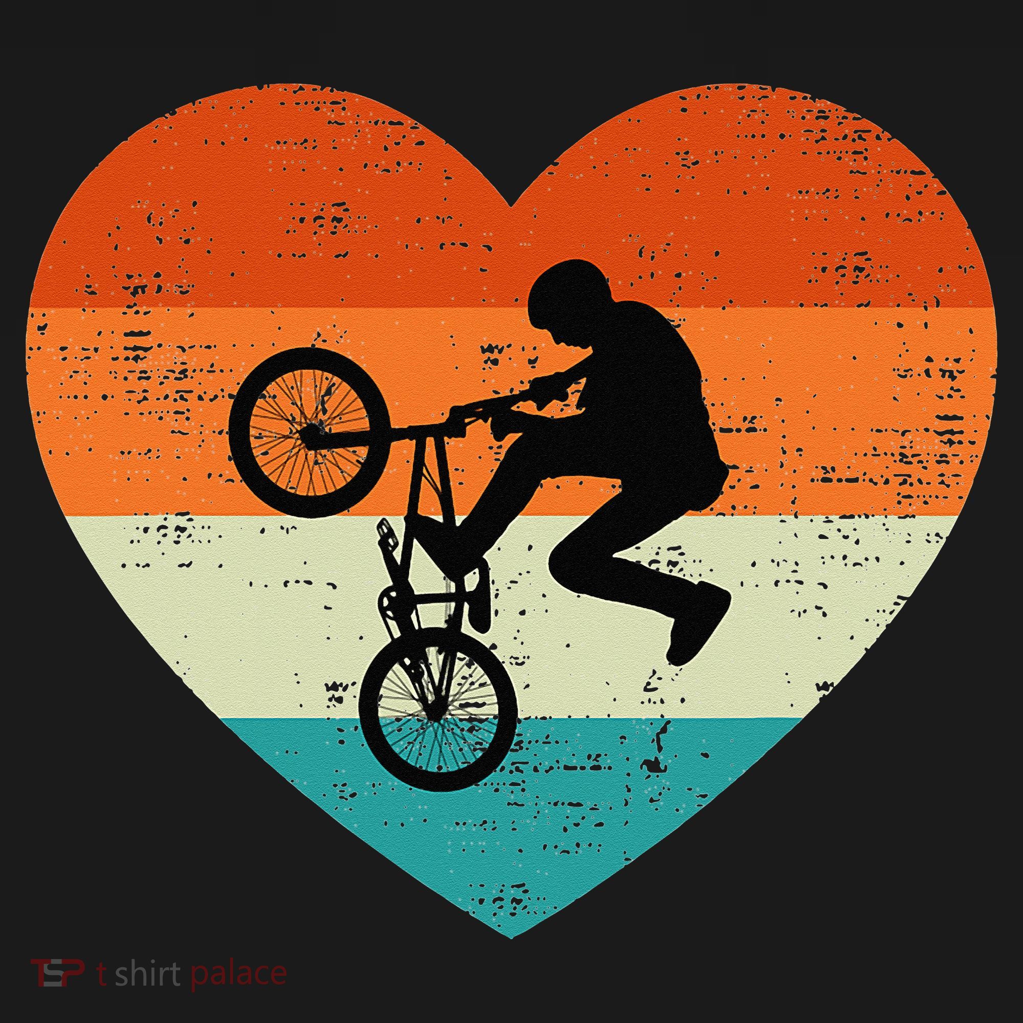 BMX Biker Heart Love Retro Valentines Day Mousepad