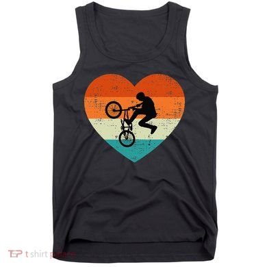 BMX Biker Heart Love Retro Valentines Day Tank Top