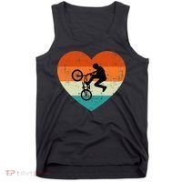 BMX Biker Heart Love Retro Valentines Day Tank Top thumb 0