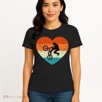 BMX Biker Heart Love Retro Valentines Day Women's T-Shirt thumb 4