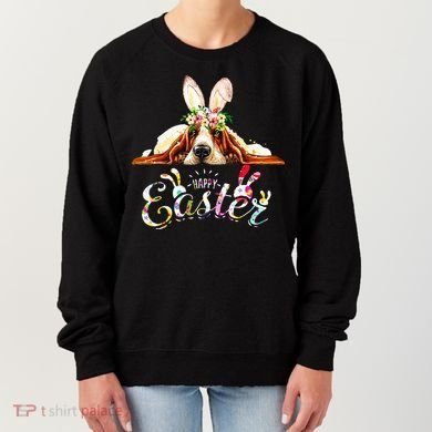 Bunny Basset Hound Lovers With Easter Eggs Women's Sweatshirt