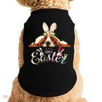 Bunny Basset Hound Lovers With Easter Eggs Doggie Tank thumb 0