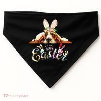 Bunny Basset Hound Lovers With Easter Eggs USA-Made Doggie Bandana thumb 0