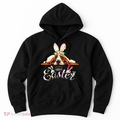 Bunny Basset Hound Lovers With Easter Eggs Hoodie
