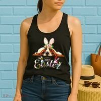 Bunny Basset Hound Lovers With Easter Eggs Women's Tank Top thumb 2