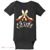 Bunny Basset Hound Lovers With Easter Eggs Baby Bodysuit thumb 0