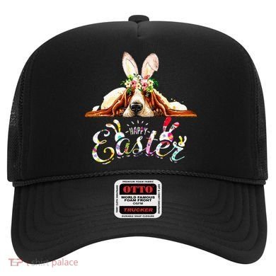 Bunny Basset Hound Lovers With Easter Eggs Hat