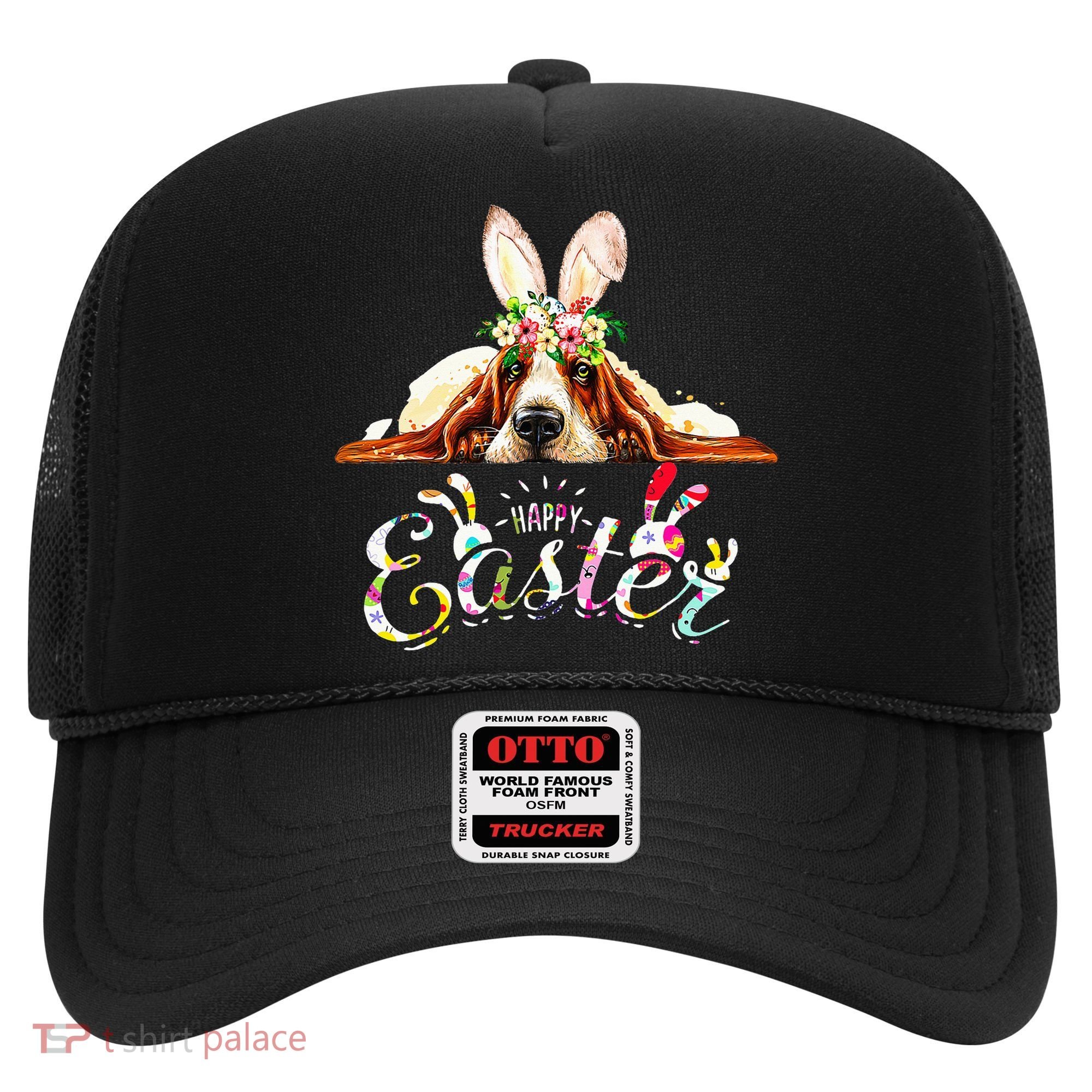 Bunny Basset Hound Lovers With Easter Eggs Hat