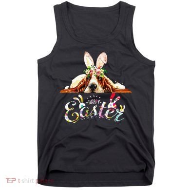 Bunny Basset Hound Lovers With Easter Eggs Tank Top