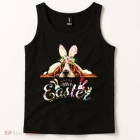 Bunny Basset Hound Lovers With Easter Eggs Tank Top thumb 2