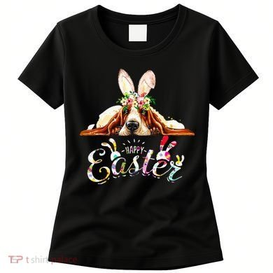 Bunny Basset Hound Lovers With Easter Eggs Women's T-Shirt