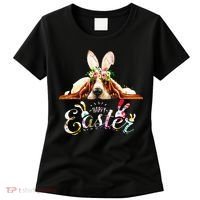 Bunny Basset Hound Lovers With Easter Eggs Women's T-Shirt thumb 0
