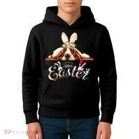 Bunny Basset Hound Lovers With Easter Eggs Kids Hoodie thumb 4
