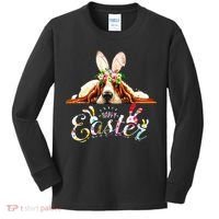 Bunny Basset Hound Lovers With Easter Eggs Kids Long Sleeve Shirt thumb 0
